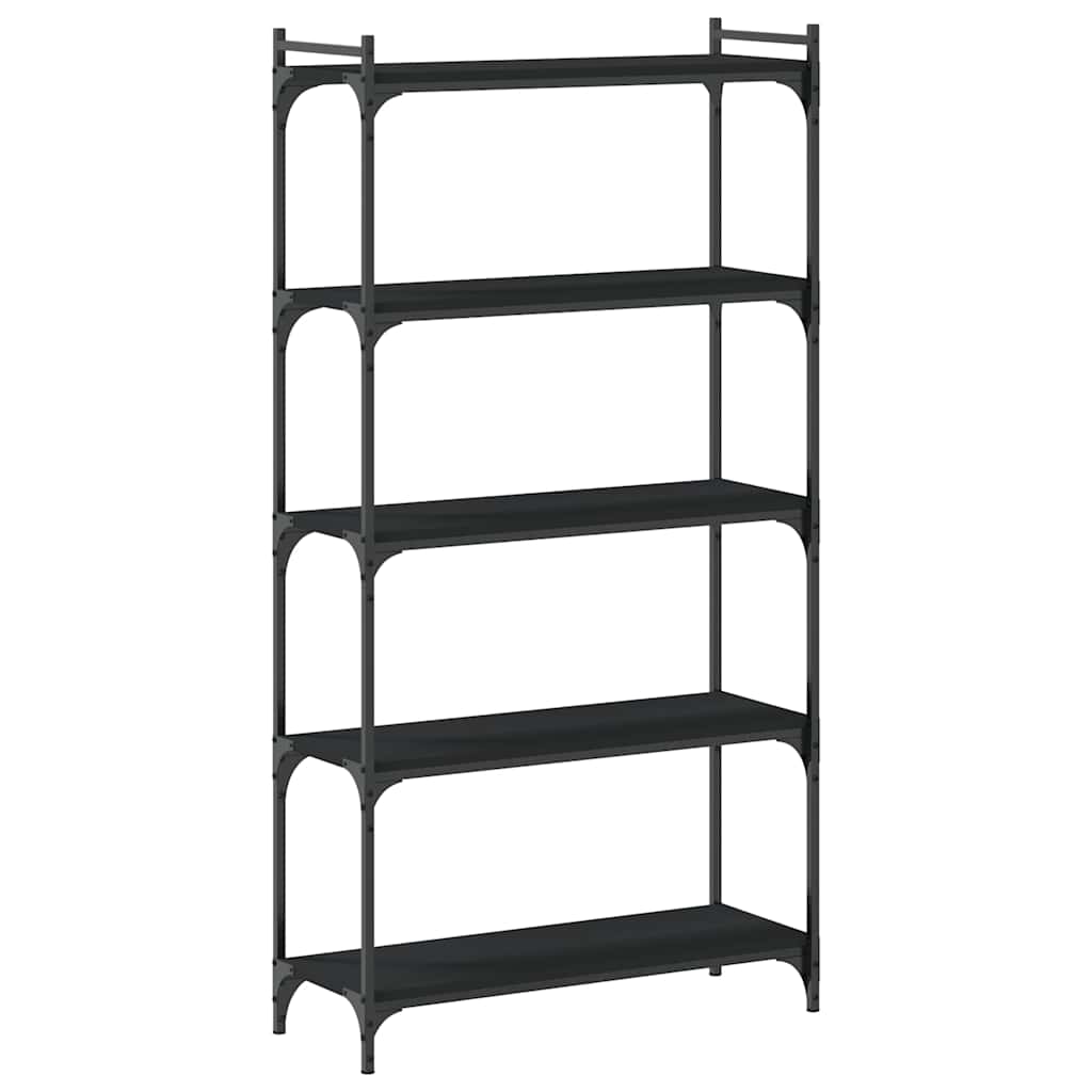 Regal za knjige s 5 razina crni 80x30x154 cm konstruirano drvo