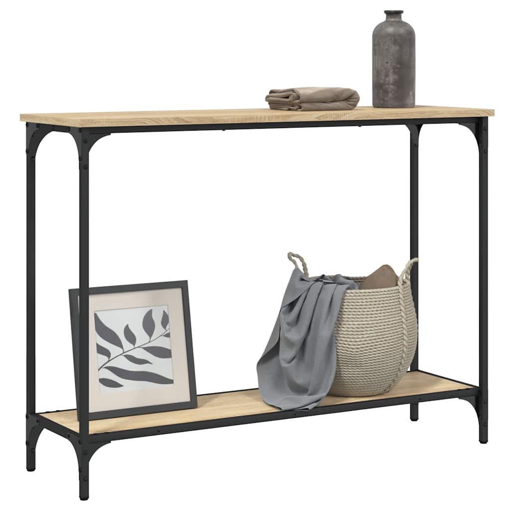 Konzolni stol boja hrasta 101x30,5x75 cm konstruirano drvo