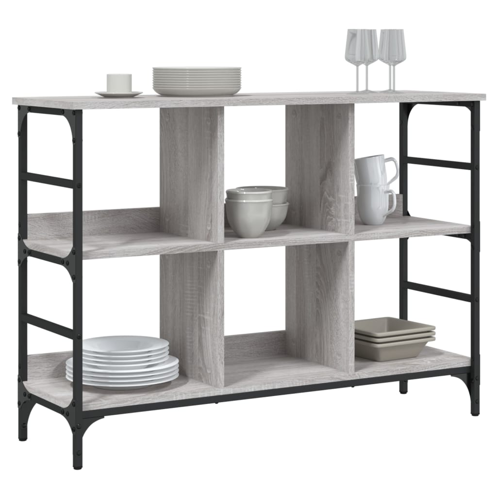 Komoda siva boja hrasta 102 x 32 x 73,5 cm konstruirano drvo