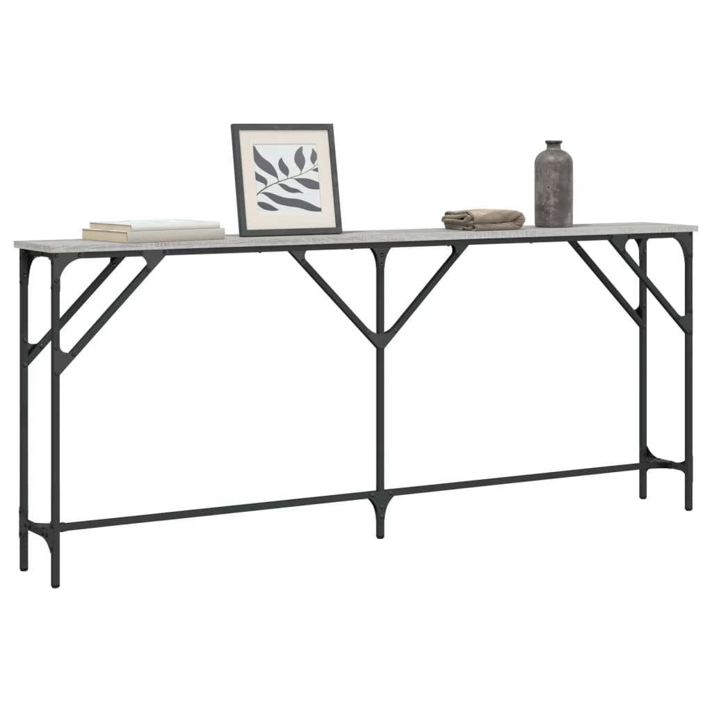 Konzolni stol siva boja hrasta 180x23x75 cm konstruirano drvo