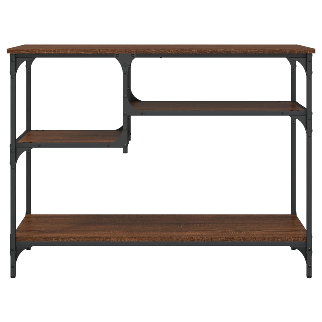 Konzolni stol s policama boja smeđeg hrasta 100 x 35 x 75 cm