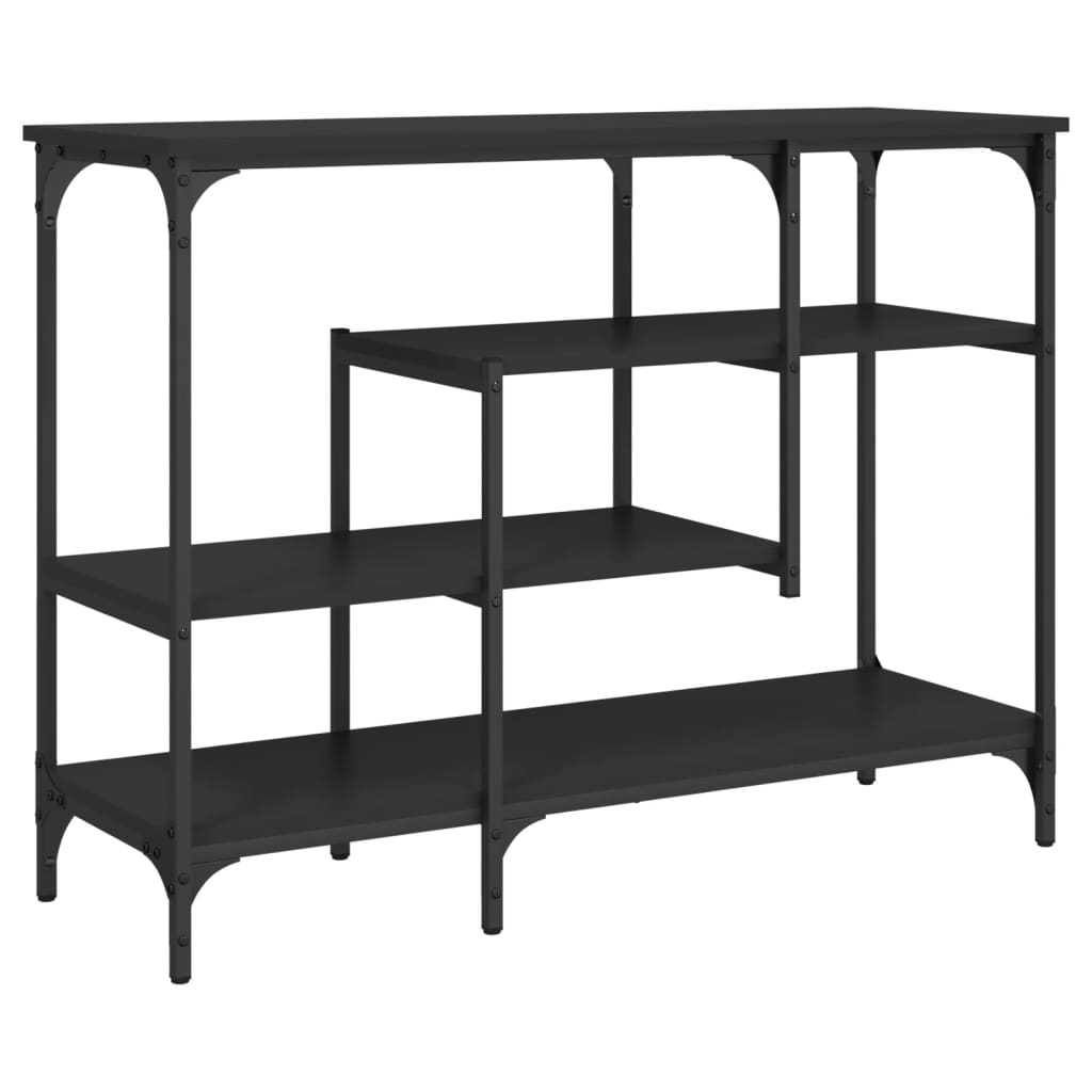 Konzolni stol s policama crni 100 x 35 x 75 cm