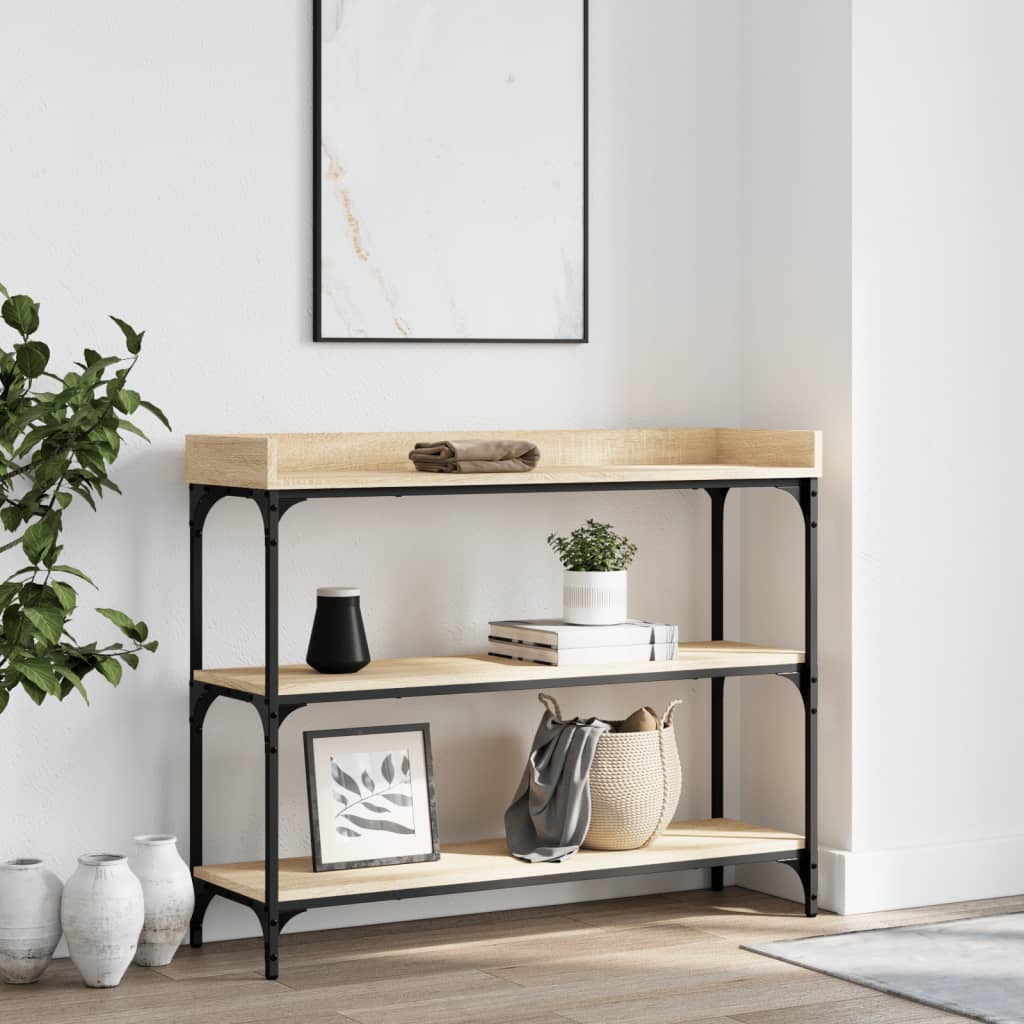 Konzolni stol s policama boja hrasta sonome 100 x 30 x 80 cm