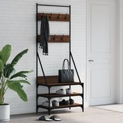 Stalak za odjeću i cipele smeđa boja hrasta 70x40x184 cm