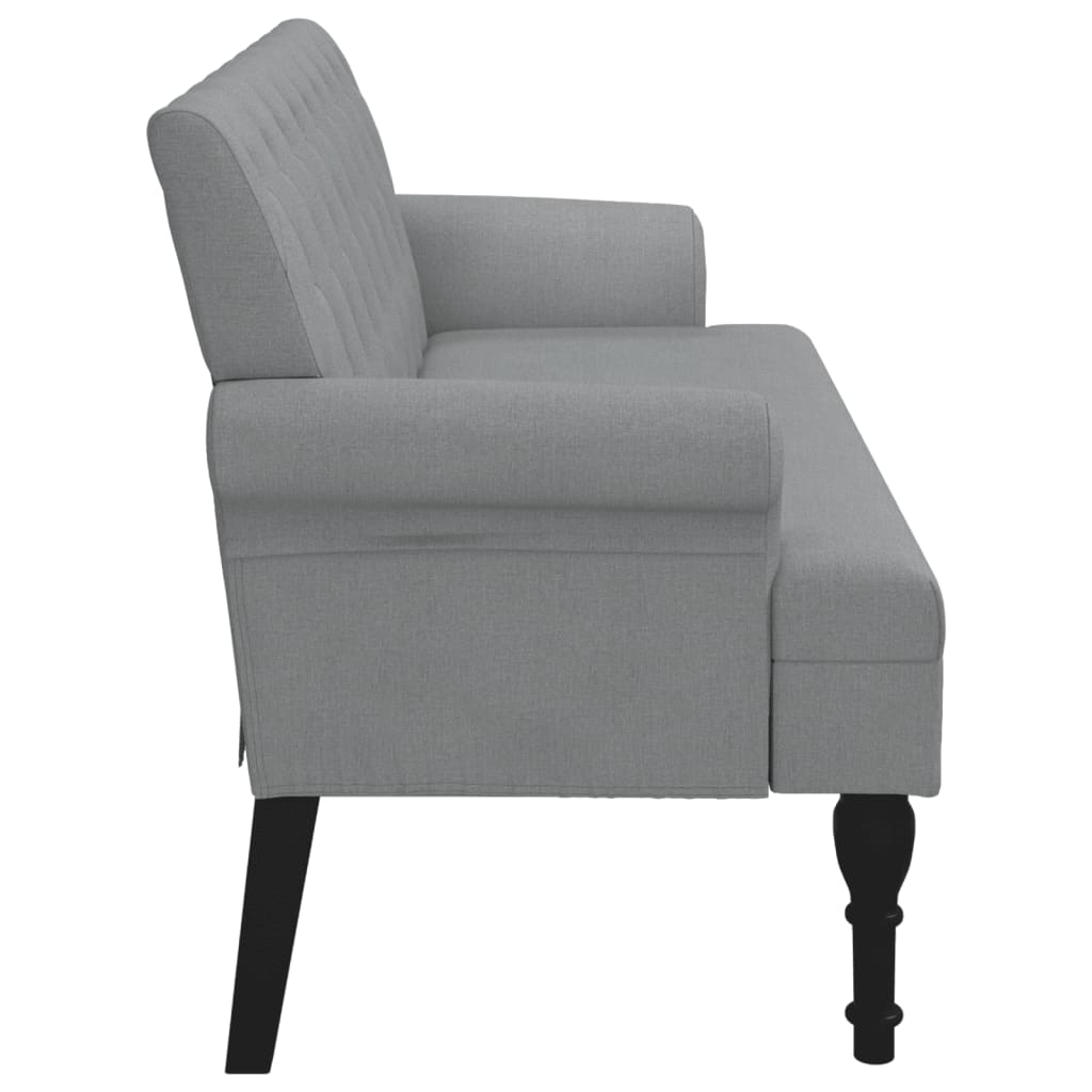 Klupa s naslonom svjetlosiva 120 x 62 x 75,5 cm od tkanine