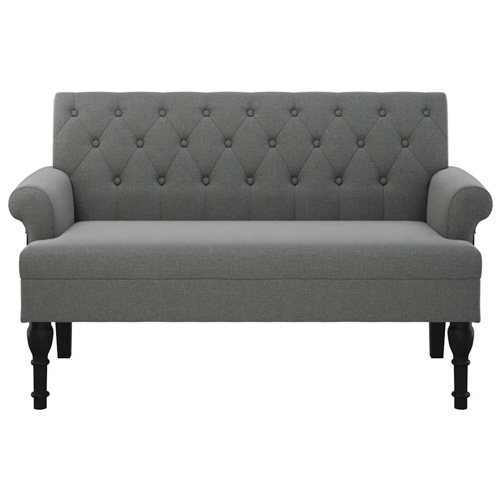 Klupa s naslonom tamno siva 120x62x75,5 cm tkanina