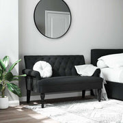 Klupa s naslonom crna 120x62x75,5 cm tkanina