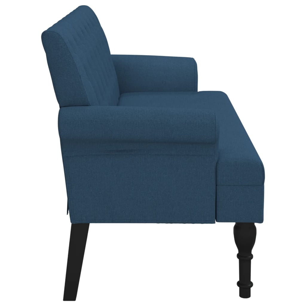 Klupa s naslonom plava 120 x 62 x 75,5 cm od tkanine