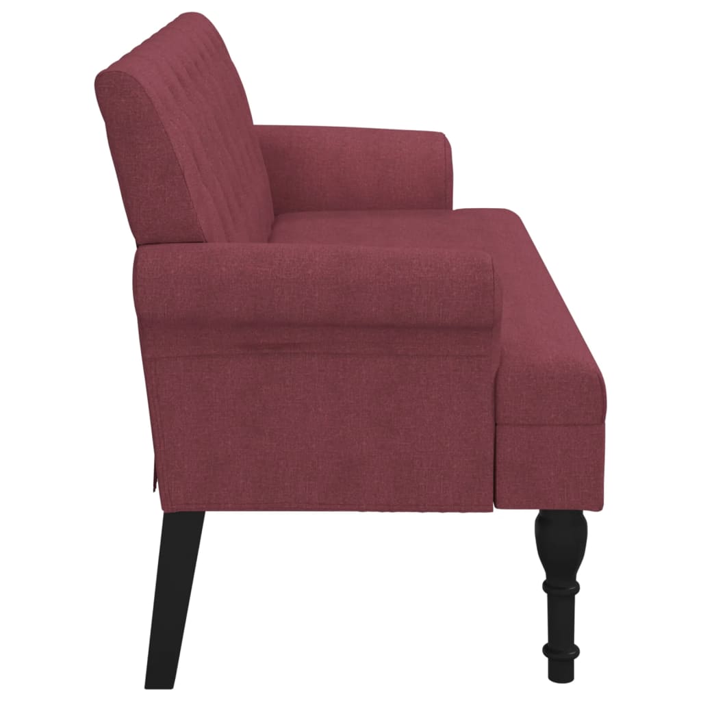 Klupa s naslonom boja vina 120 x 62 x 75,5 cm od tkanine
