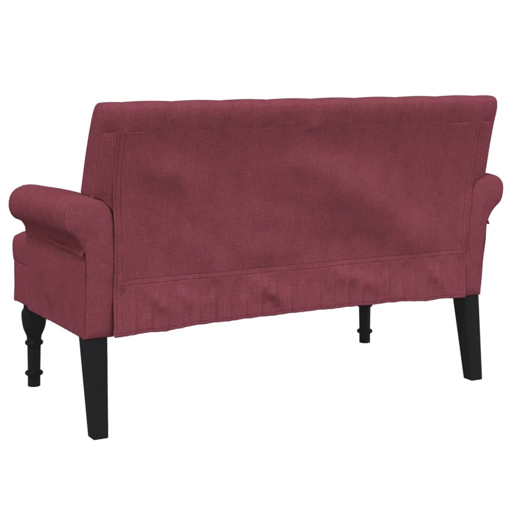 Klupa s naslonom boja vina 120 x 62 x 75,5 cm od tkanine