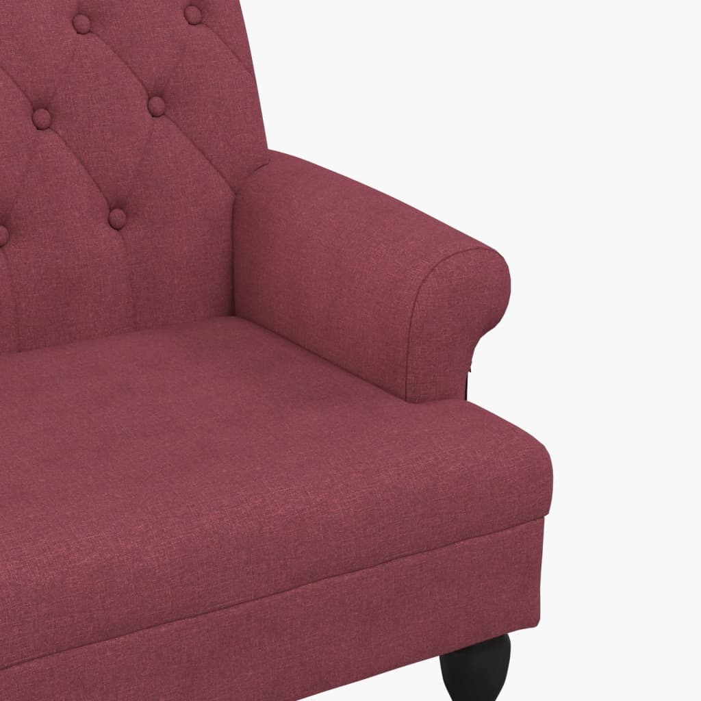 Klupa s naslonom boja vina 120 x 62 x 75,5 cm od tkanine