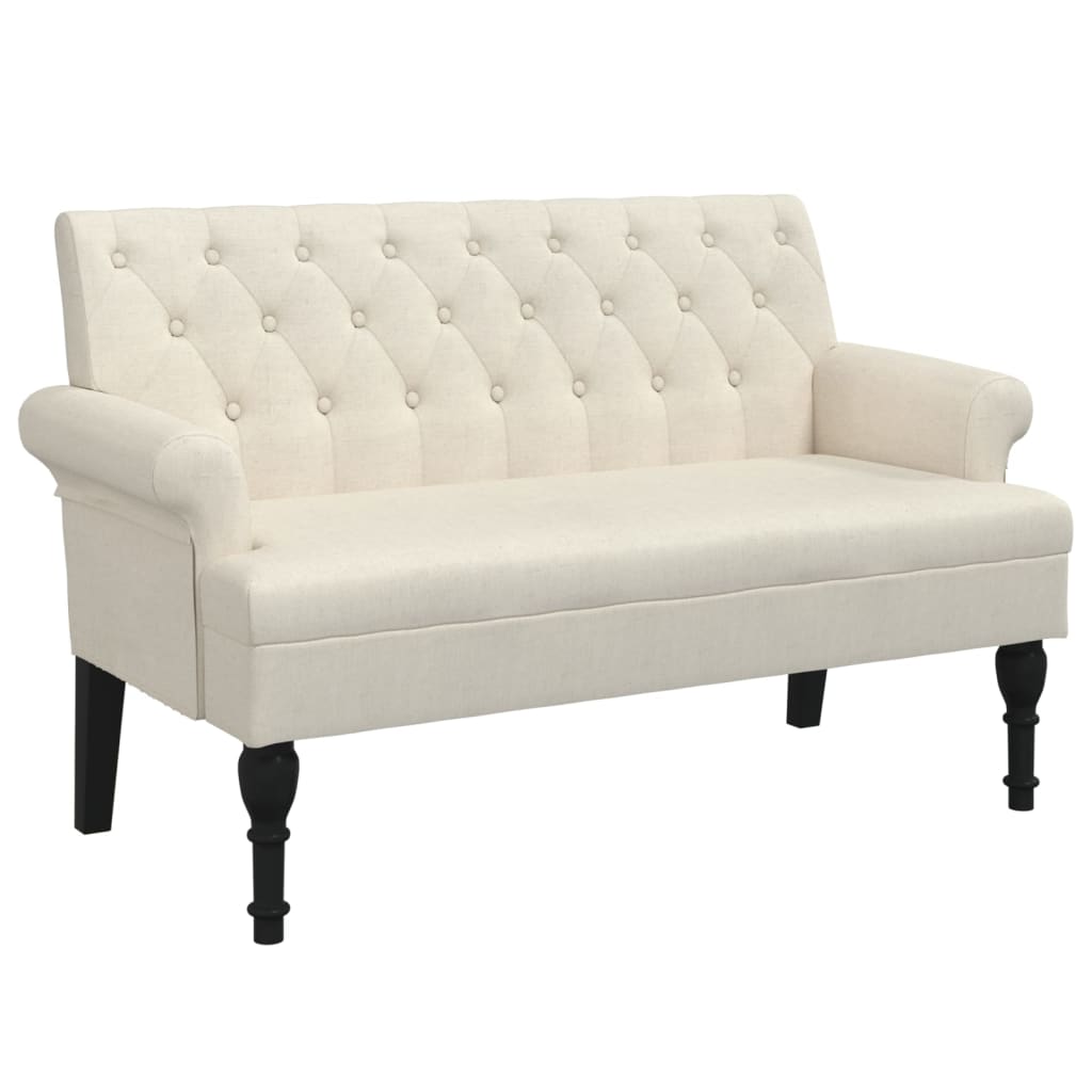 Klupa s naslonom 120 x 62 x 75,5 cm platnena