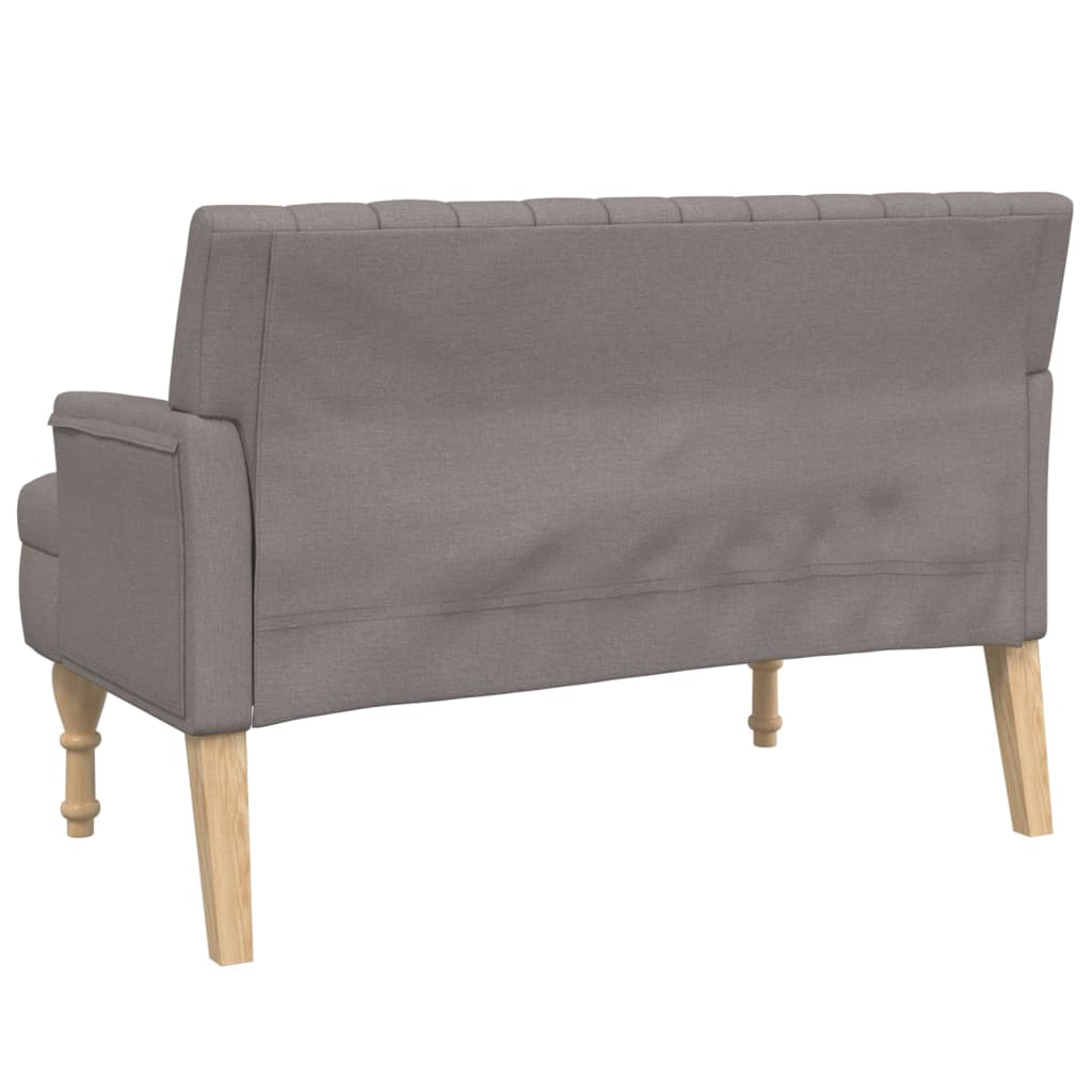 Klupa s jastucima smeđesiva 113 x 64,5 x 75,5 cm od tkanine