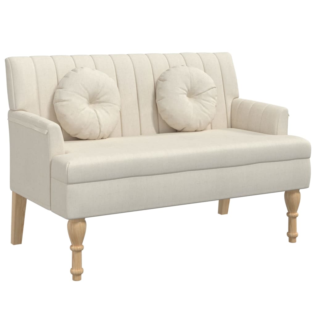 Klupa s jastucima 113 x 64,5 x 75,5 cm platnena