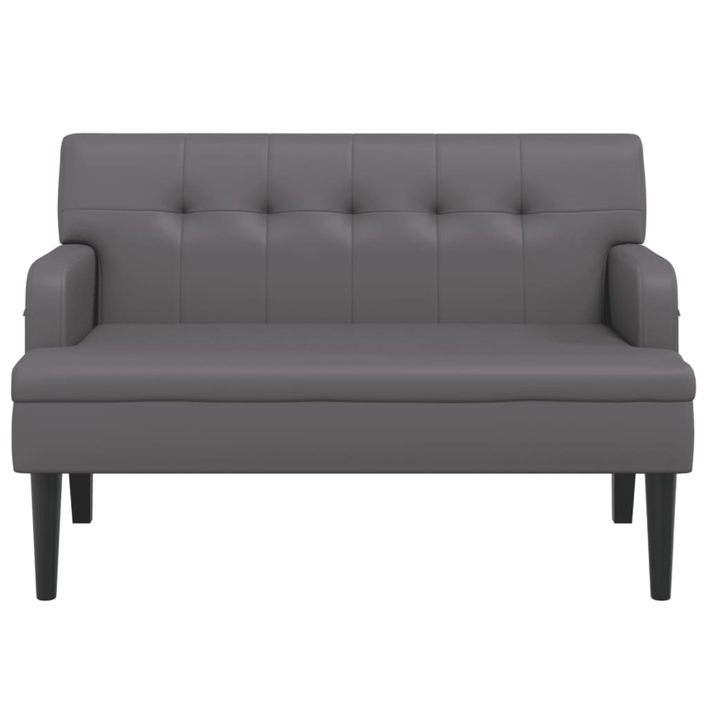 Klupa s naslonom siva 112 x 65,5 x 75 cm od umjetne kože