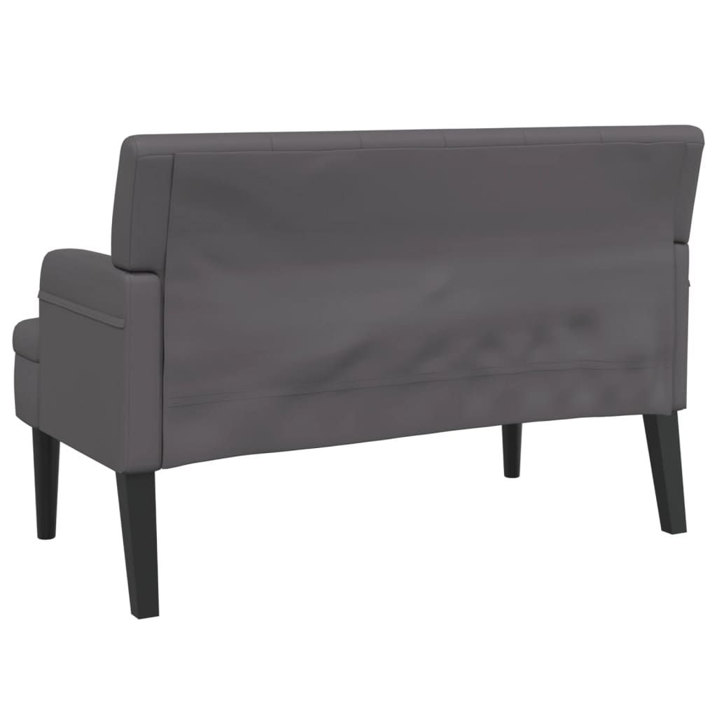 Klupa s naslonom siva 112 x 65,5 x 75 cm od umjetne kože
