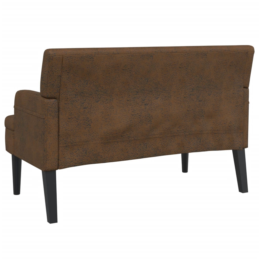 Klupa s naslonom smeđa 112 x 65,5 x 75 cm umjetna brušena koža