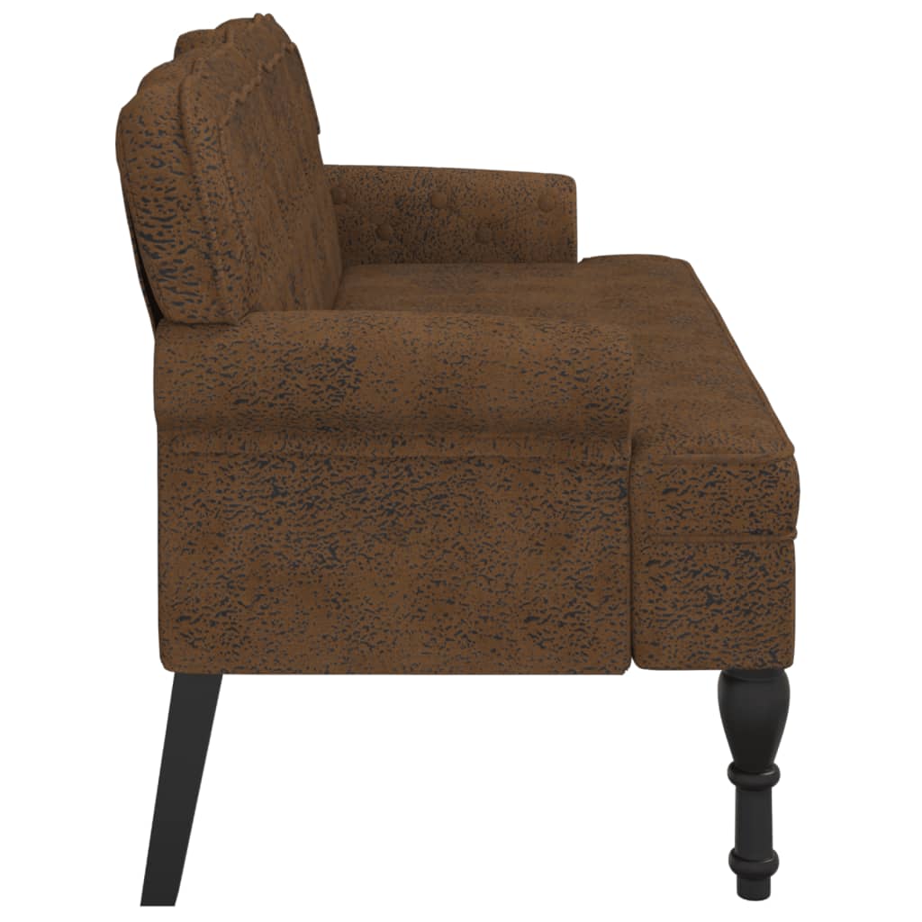 Klupa s naslonom smeđa 119,5x64,5x75 cm umjetna brušena koža