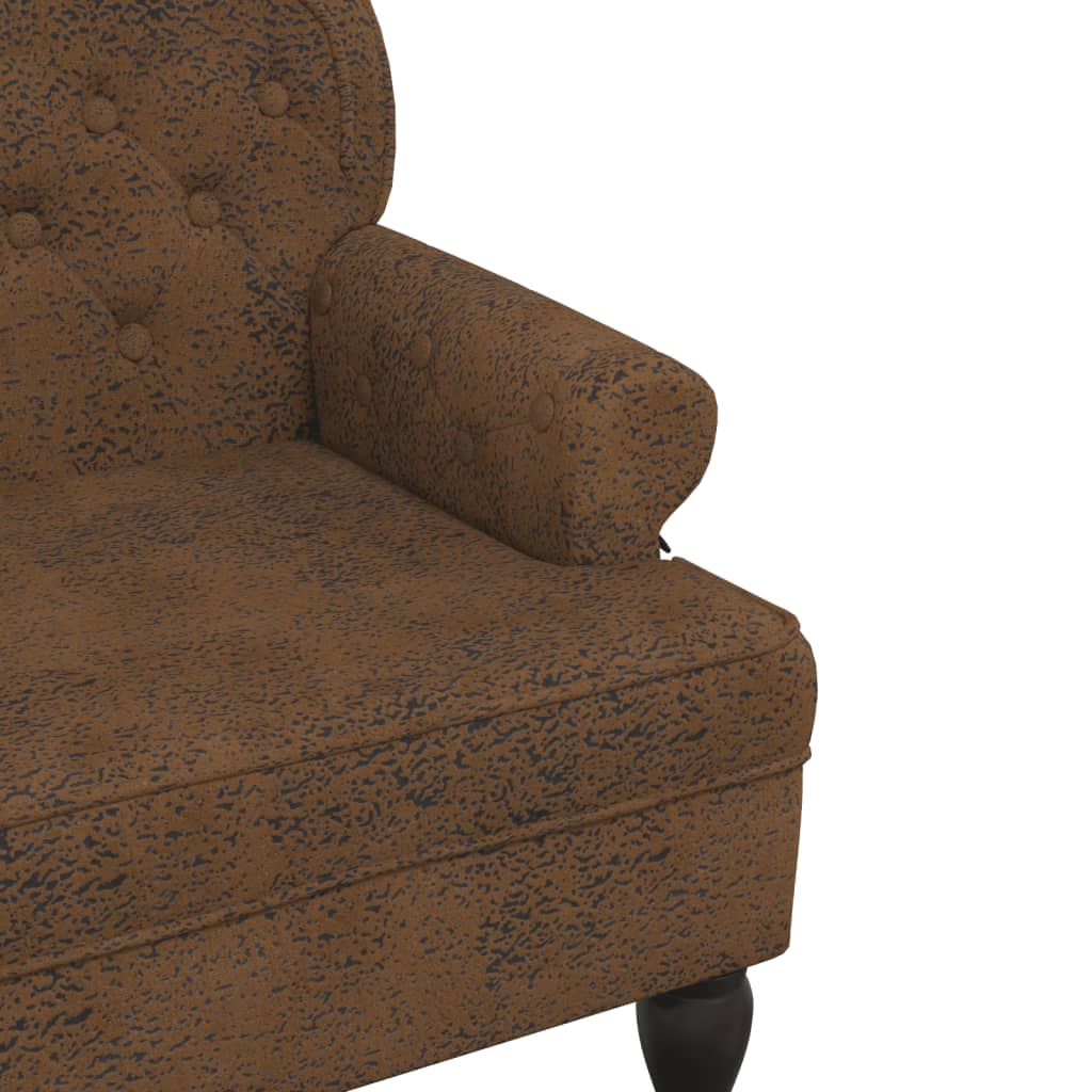 Klupa s naslonom smeđa 119,5x64,5x75 cm umjetna brušena koža