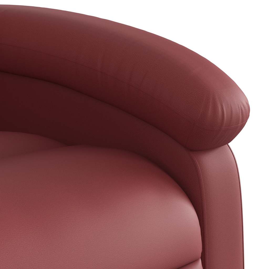 Masažni naslonjač od umjetne kože crvena boja vina