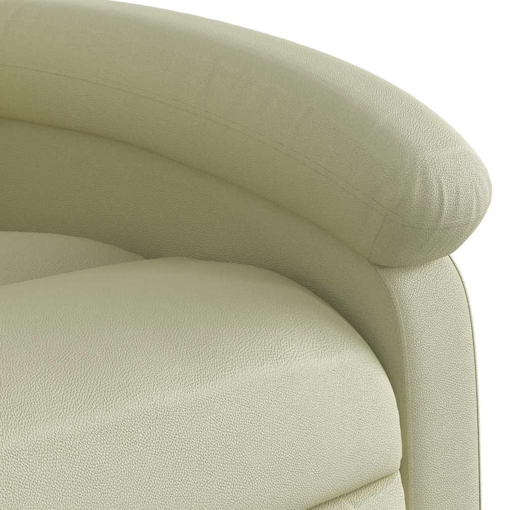 Masažni naslonjač od prave kože krem