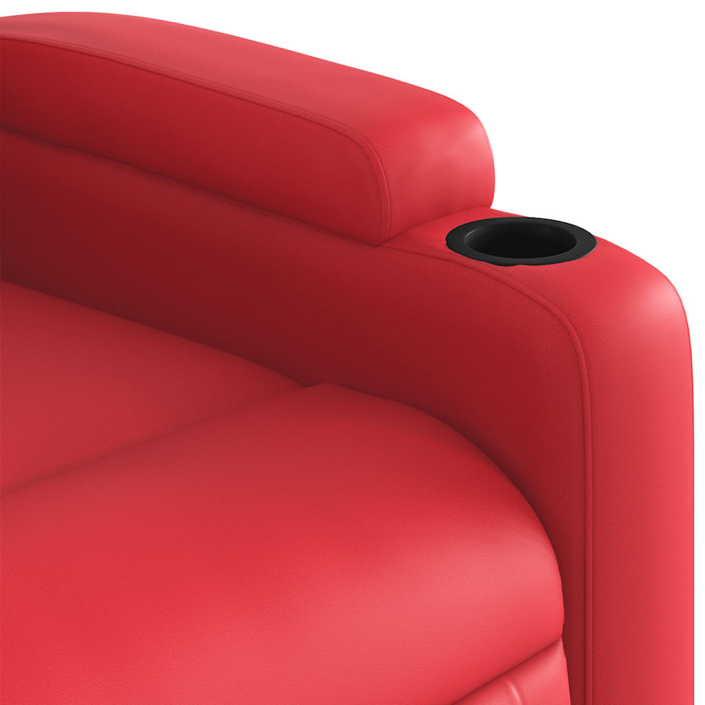 Masažni naslonjač od umjetne kože crveni