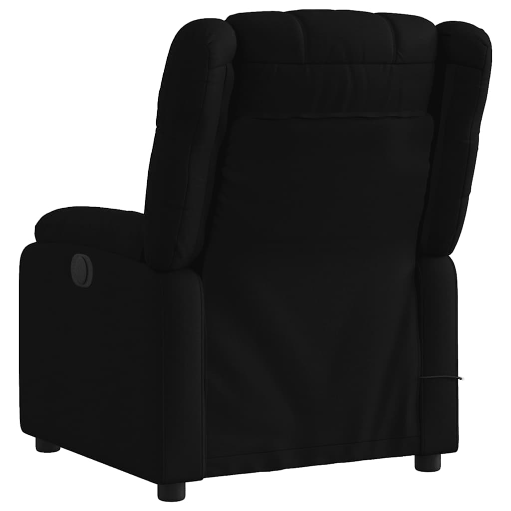 Masažni naslonjač od tkanine crni