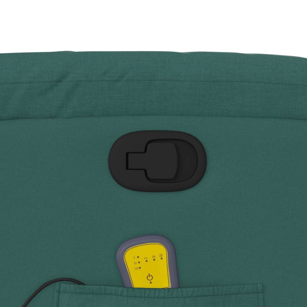 Masažni naslonjač od tkanine tamnozeleni