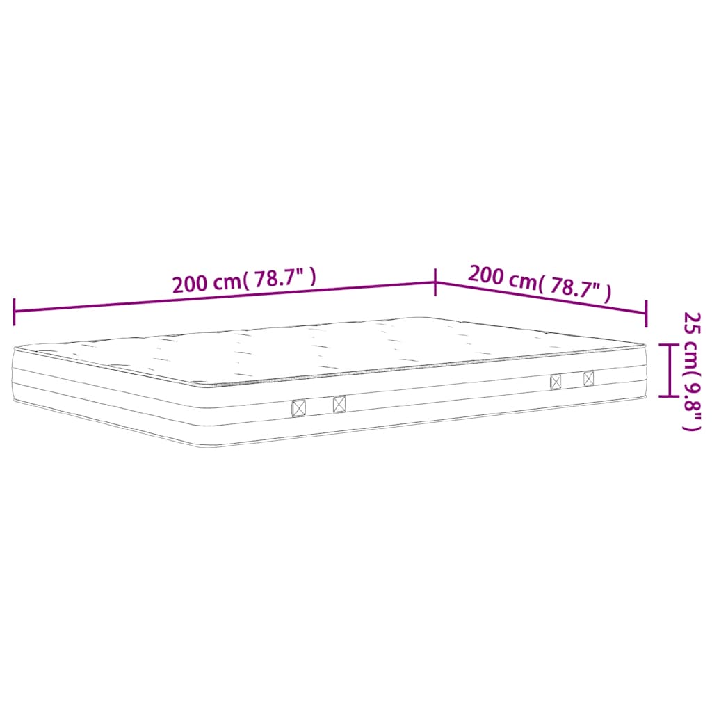 Madrac s džepičastim oprugama srednje čvrst 200 x 200 cm