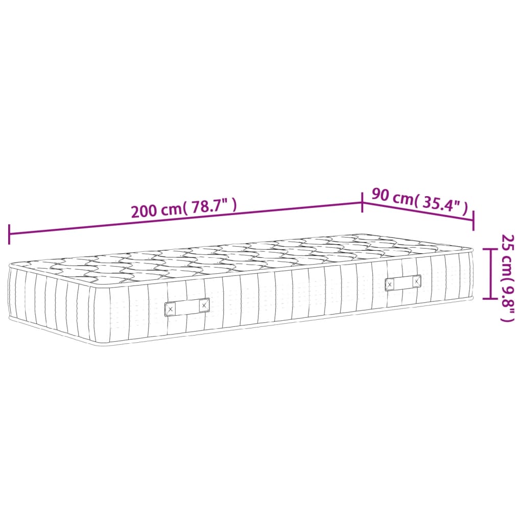 Madrac s džepičastim oprugama srednje čvrst 90 x 200 cm