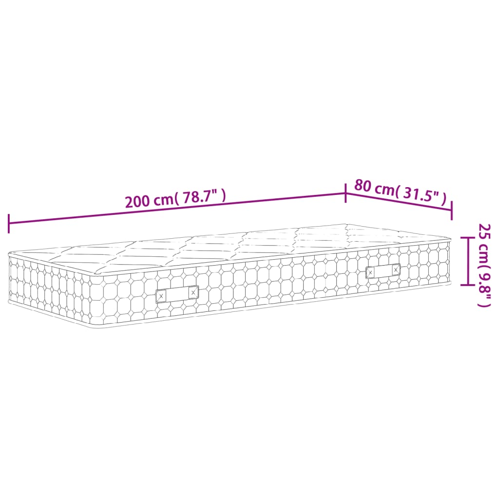 Madrac s džepičastim oprugama srednje čvrst 80x200 cm