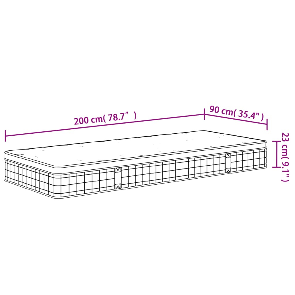 Madrac s oprugama bonnell srednji 90 x 200 cm