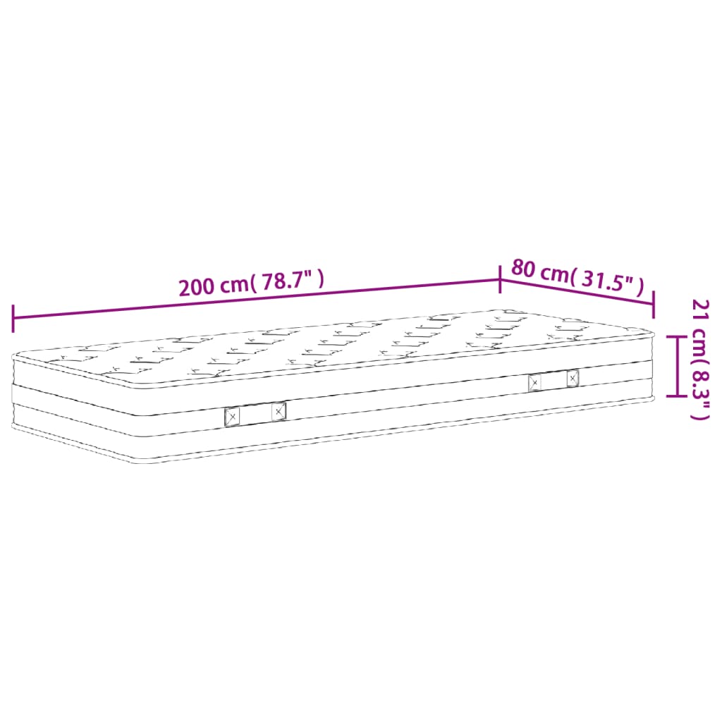 Madrac s oprugama bonnell srednji 80x200 cm