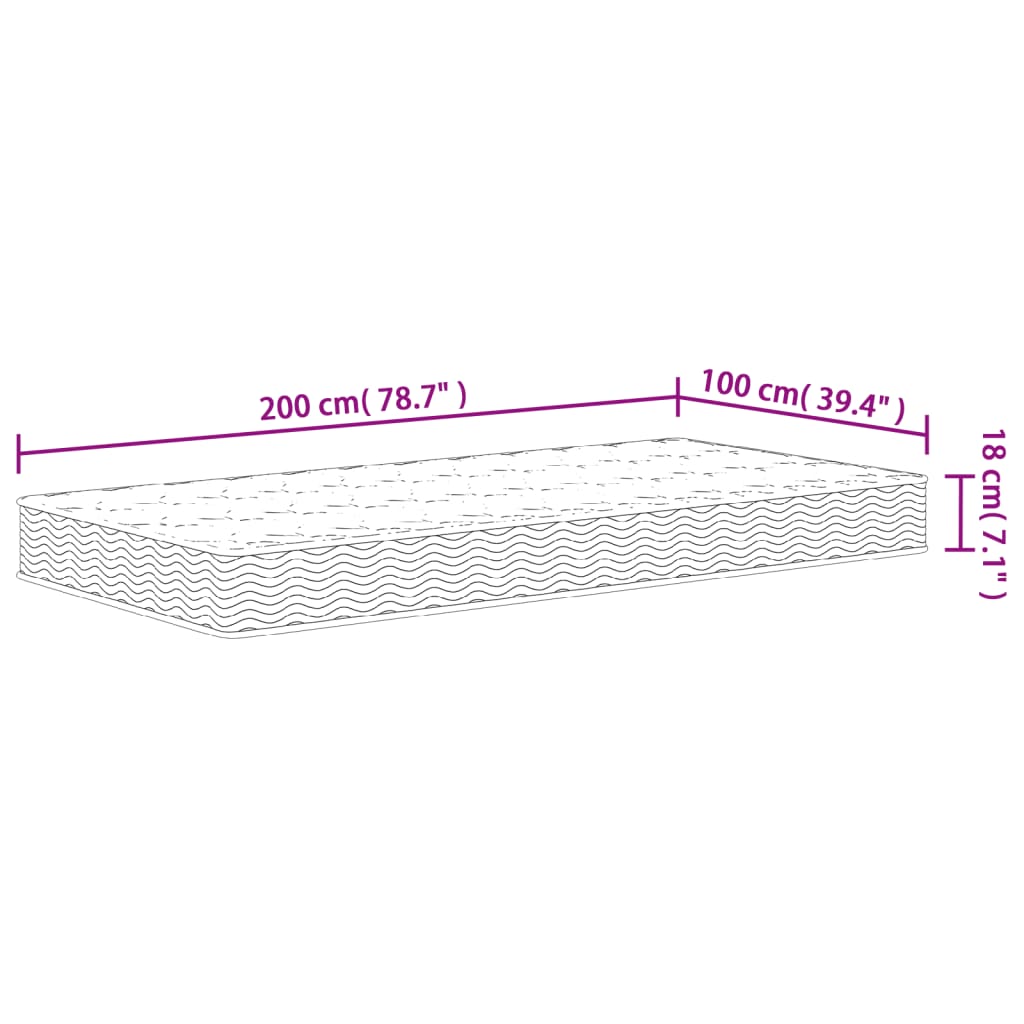 Madrac s oprugama bonnell srednji 100 x 200 cm