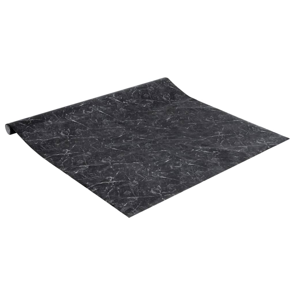 Naljepnice za namještaj samoljepljive mramor crne 90x500 cm PVC