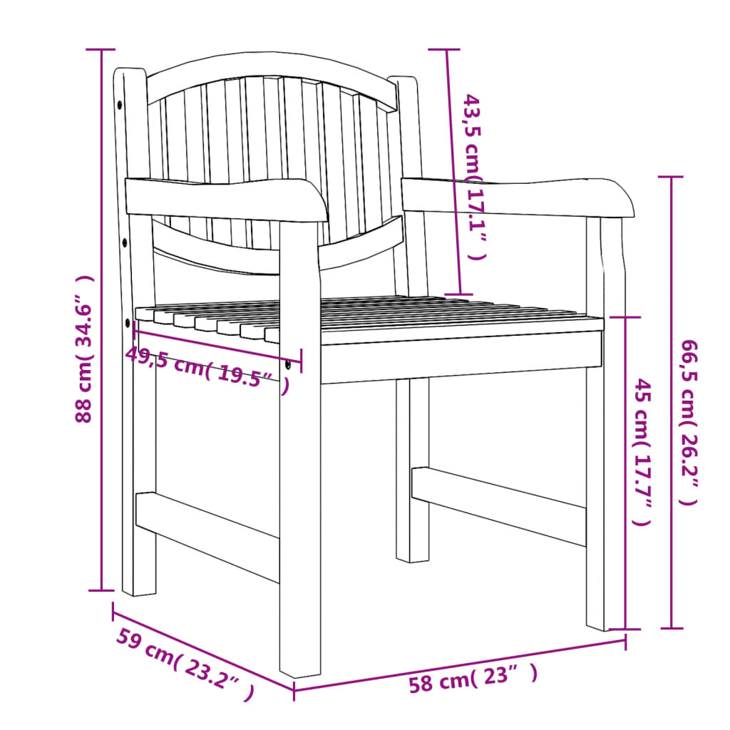 3-dijelni vrtni blagovaonski set od masivne tikovine
