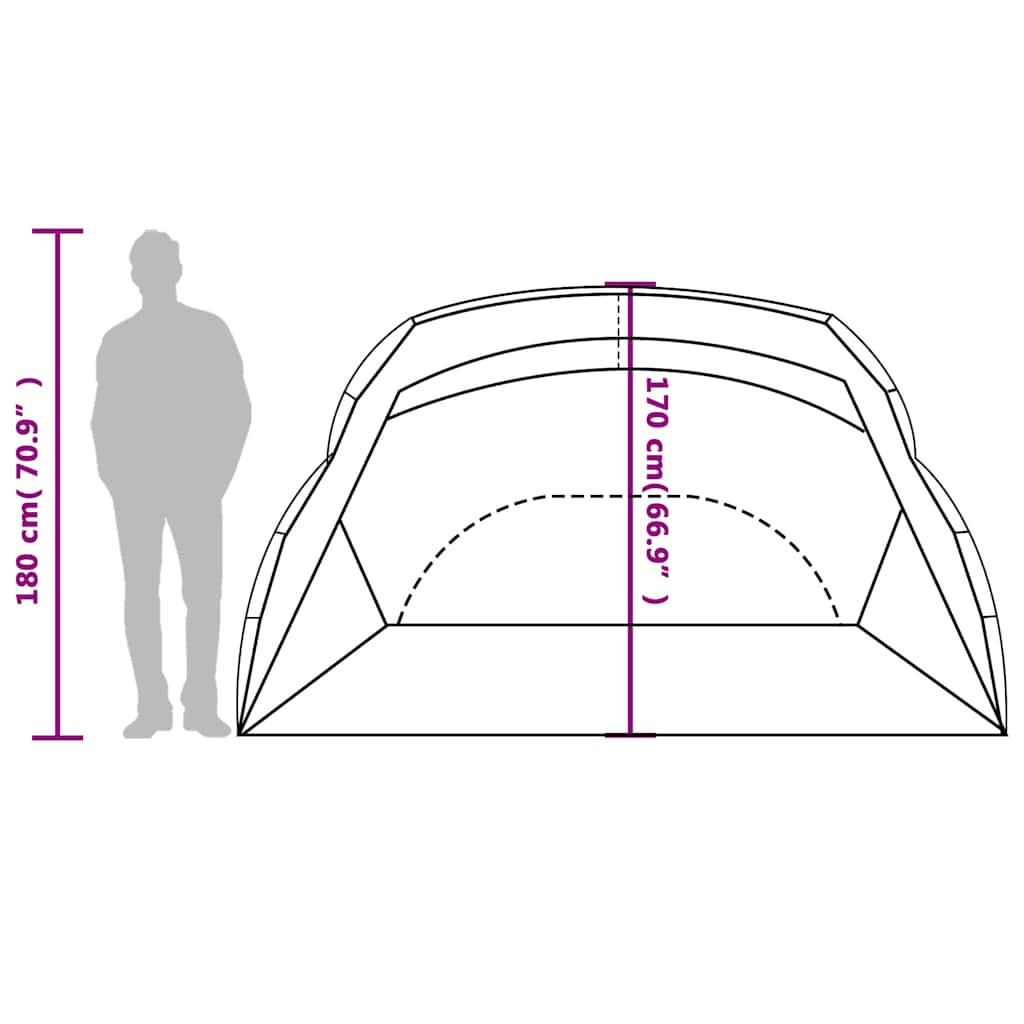 Šator za plažu morskozeleni 274x178x170/148 cm 185T poliester