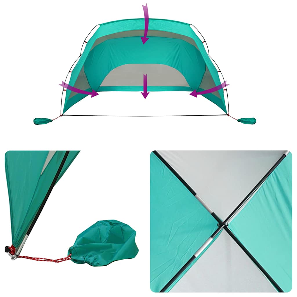 Šator za plažu morskozeleni 274x178x170/148 cm 185T poliester