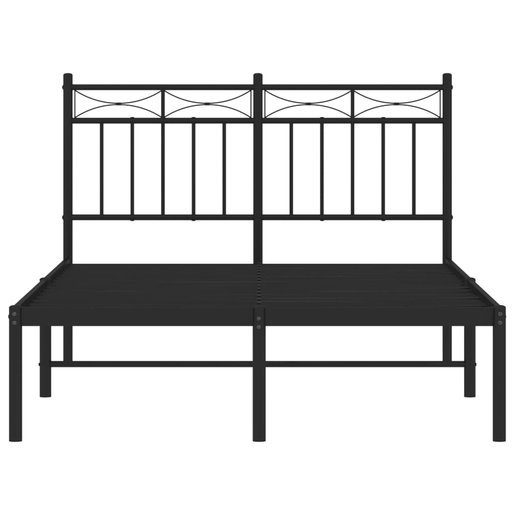 Metalni okvir za krevet s uzglavljem crni 120x200 cm