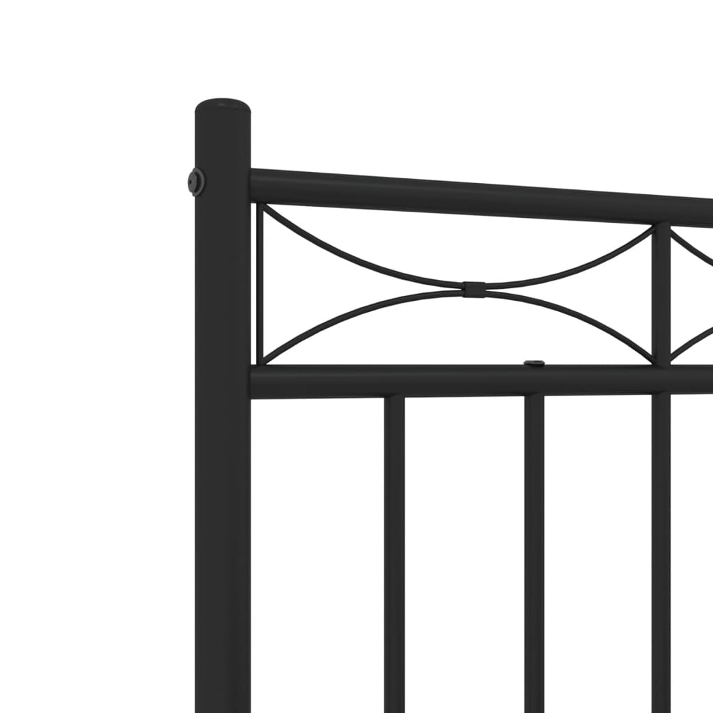 Metalni okvir za krevet s uzglavljem crni 120x200 cm