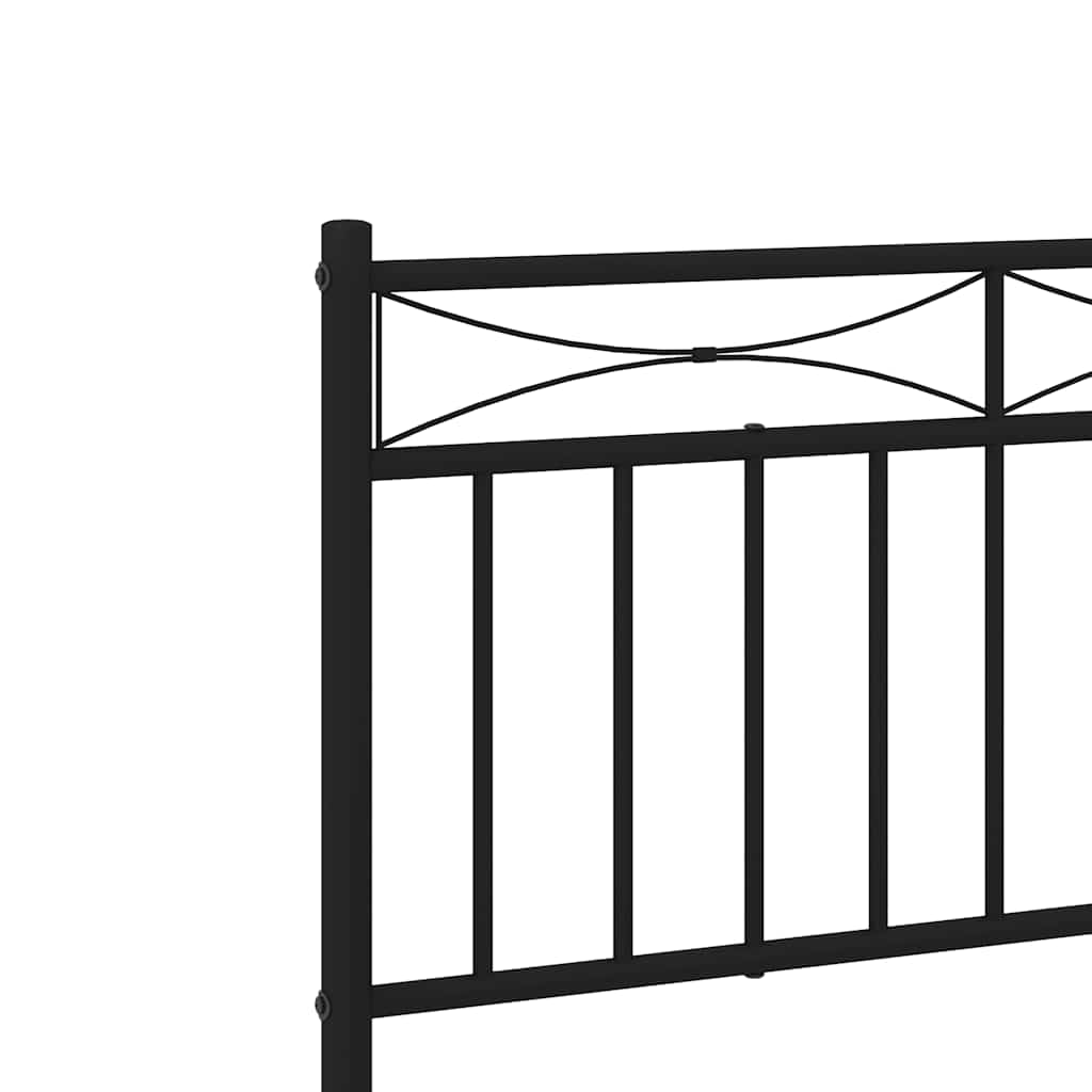 Metalni okvir za krevet s uzglavljem crni 183x213 cm