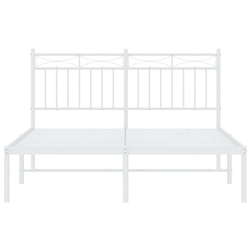 Metalni okvir za krevet s uzglavljem bijeli 140 x 200 cm