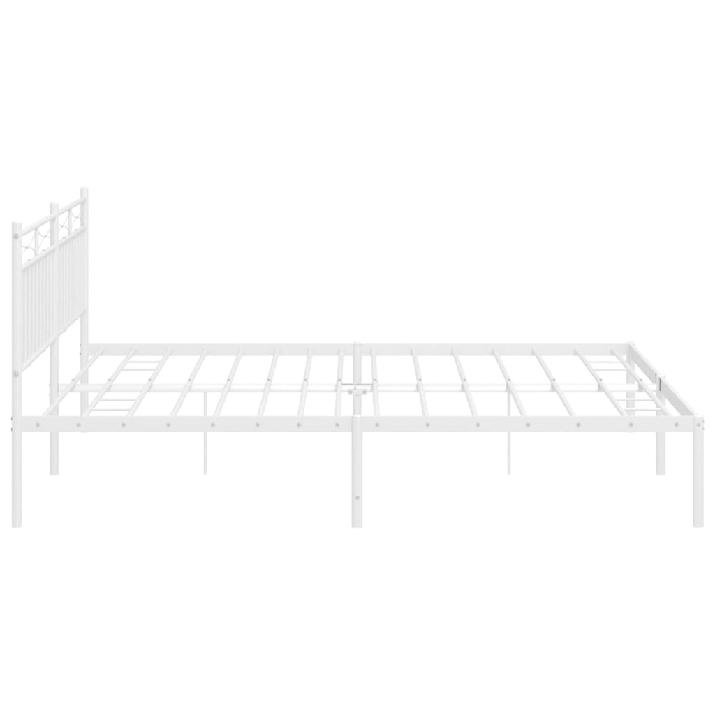 Metalni okvir za krevet s uzglavljem bijeli 200x200 cm