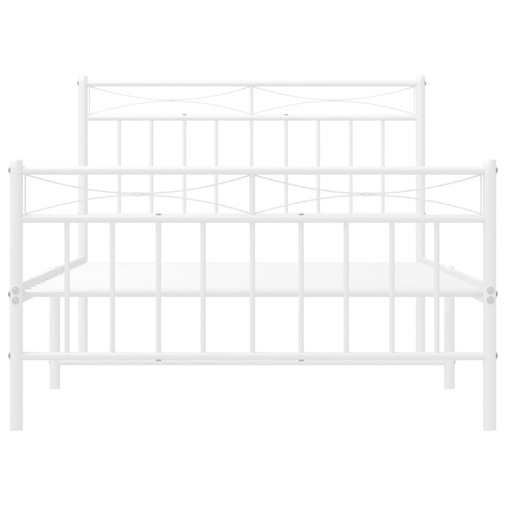 Metalni okvir kreveta uzglavlje i podnožje bijeli 100x200 cm