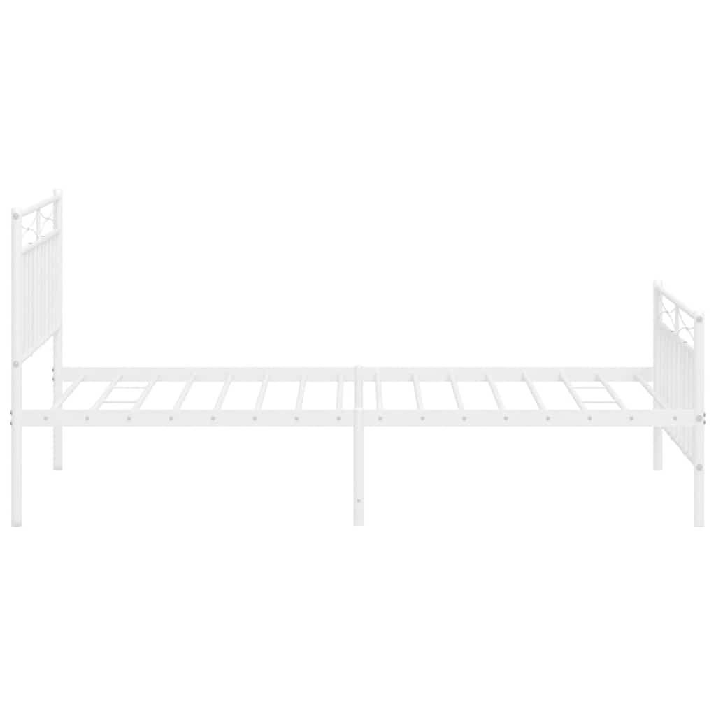 Metalni okvir kreveta uzglavlje i podnožje bijeli 100x200 cm