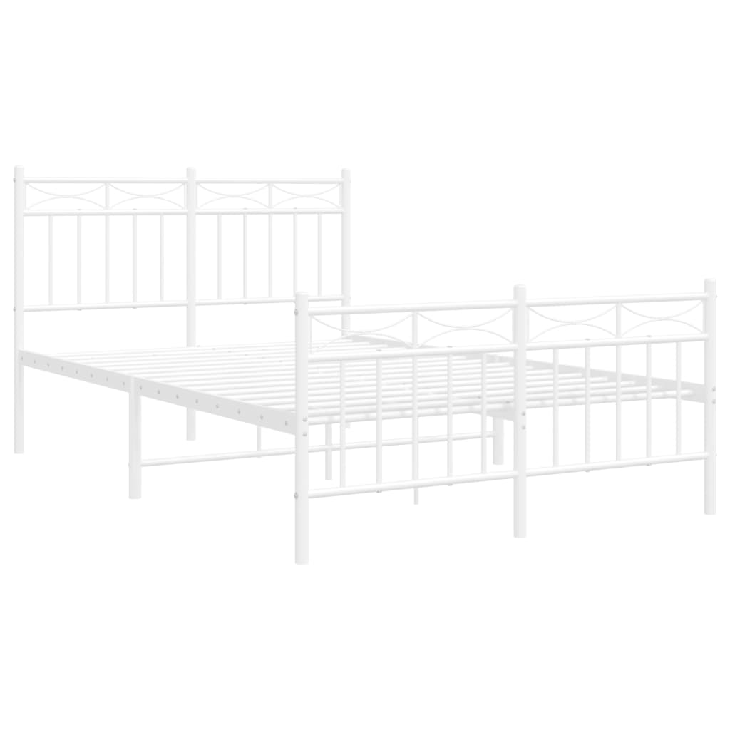 Metalni okvir kreveta uzglavlje i podnožje bijeli 120x200 cm