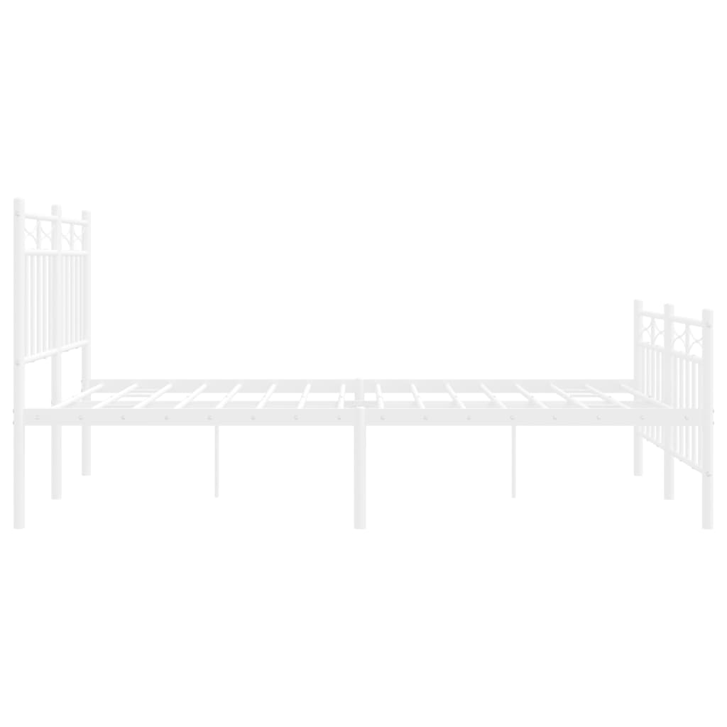Metalni okvir kreveta uzglavlje i podnožje bijeli 120x200 cm