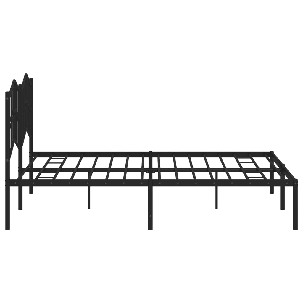 Metalni okvir za krevet s uzglavljem crni 180x200 cm