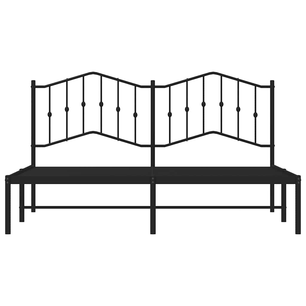 Metalni okvir za krevet s uzglavljem crni 183x213 cm