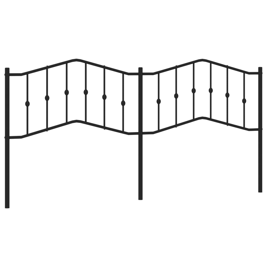 Metalno zamjensko uzglavlje crno 200 cm
